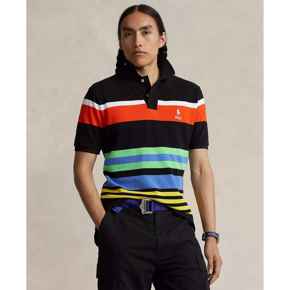 Polo Ralph Lauren Mens Large Tall Multi Color Striped Short Sleeve Polo Shirt